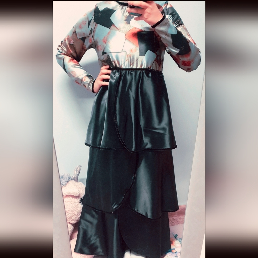 COPY - Green Maxi Bubble Skirt with Tiered Design for Night Out